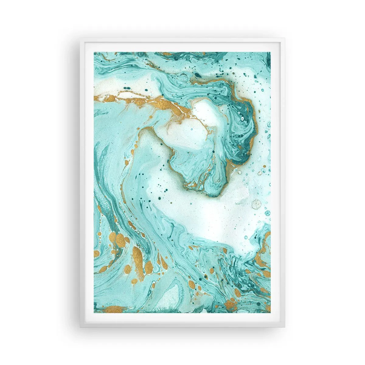 Plakat i hvid ramme - Under den store bølge i Edo-perioden - 70x100 cm