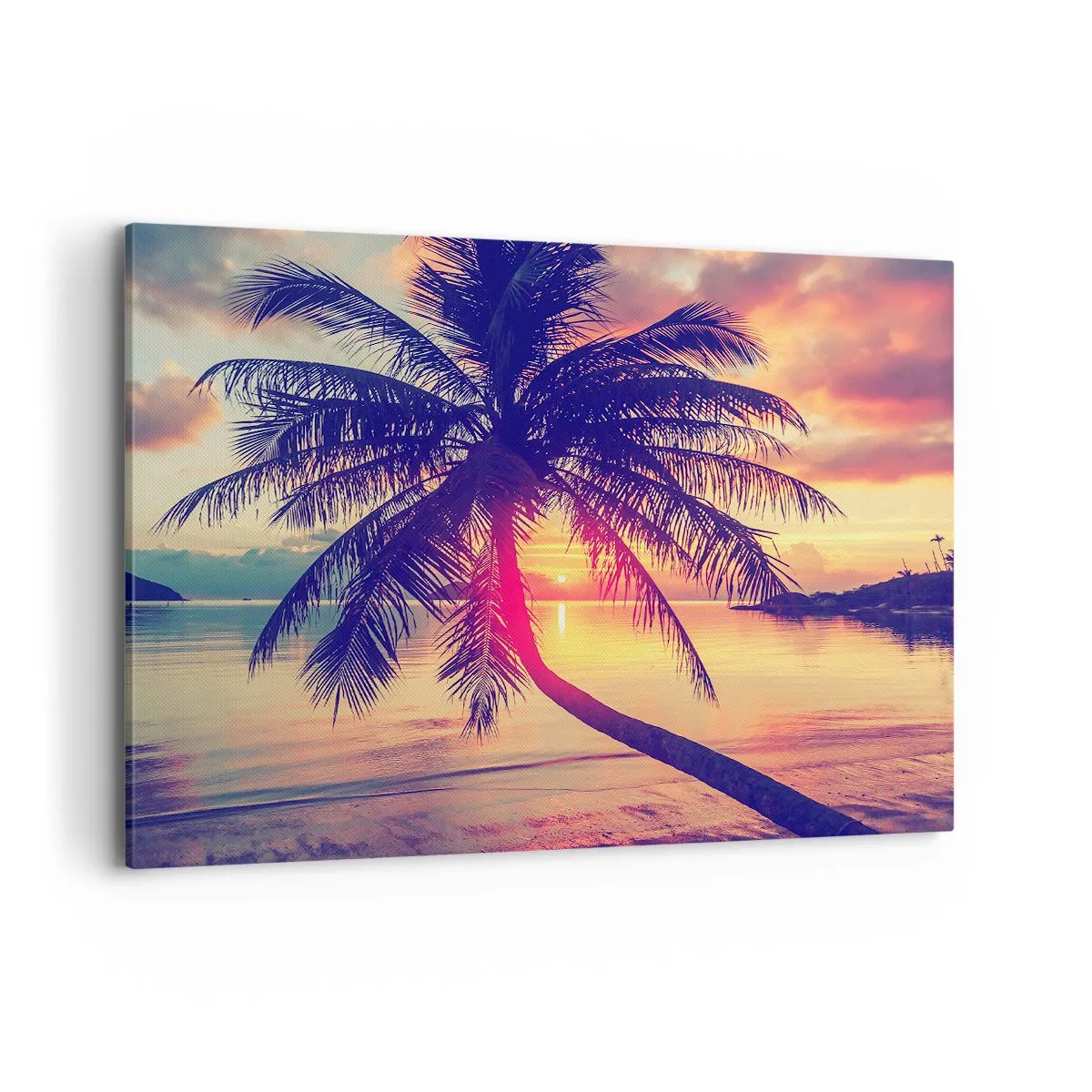 Lærredstryk - Billede på lærred - En aften under palmerne - 120x80 cm