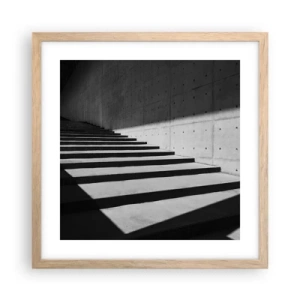 Plakat i ramme af lyst egetræ - Modernismens rå skønhed - 40x40 cm