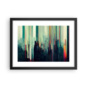 Plakat i sort ramme - Futuristisk by - 40x30 cm