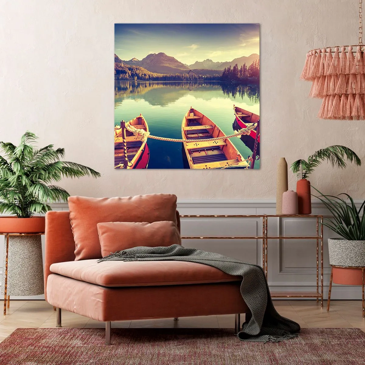 Lærredstryk - Billede på lærred - Lev efter dens love - 40x40 cm