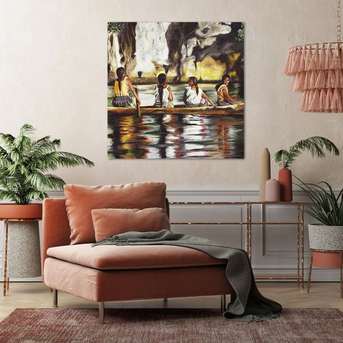 Lærredstryk - Billede på lærred - I et polynesisk paradis - 70x70 cm