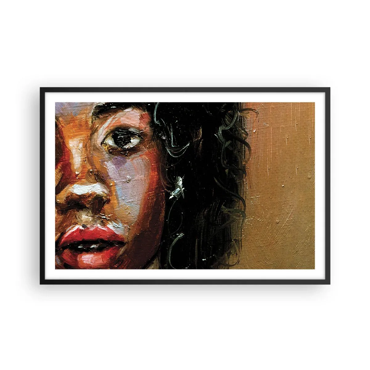 Plakat i sort ramme - Sort og glitter - 91x61 cm