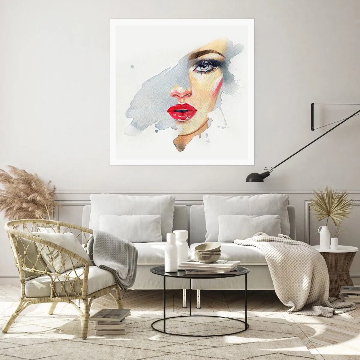 Plakat - Refleksion i en vanddråbe - 40x40 cm