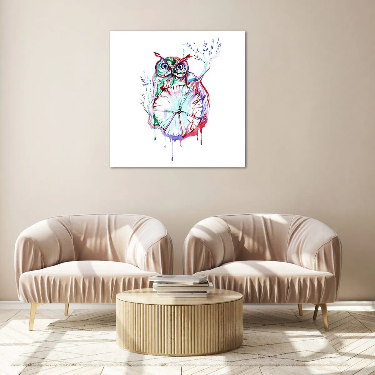 Billede på glas - Klog af natur - 70x70 cm