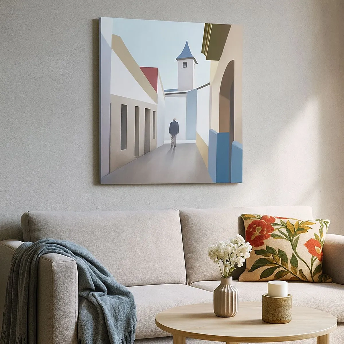 Lærredstryk - Billede på lærred - Solrig gåtur - 30x30 cm