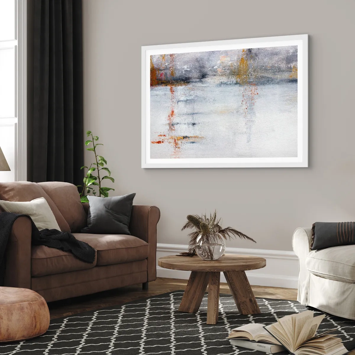 Plakat i hvid ramme - Bag lufttæppet - 40x30 cm
