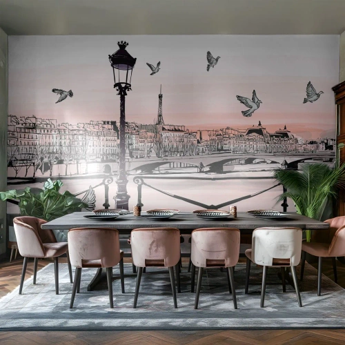 Fototapet Selvklæbende Deluxe Sticker - Over Paris' hustage - Arkitektur, By, Paris - 400x280 cm