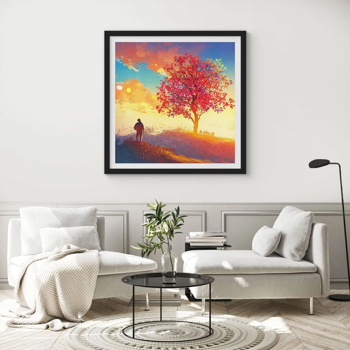 Plakat i sort ramme - Pilgrim på bestemmelsesstedet - 30x30 cm