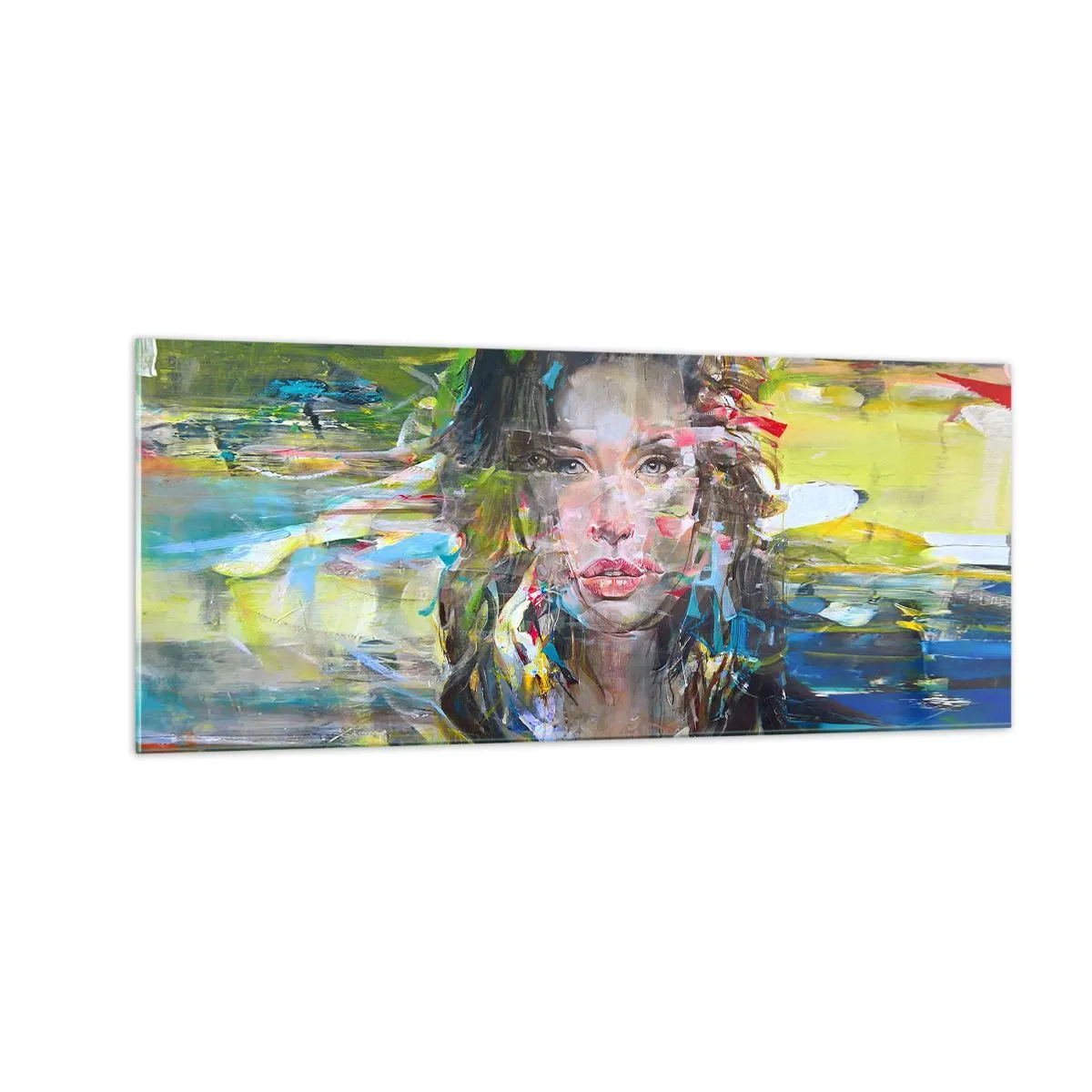 Billede på glas - Bag lufttæppet - 100x40 cm