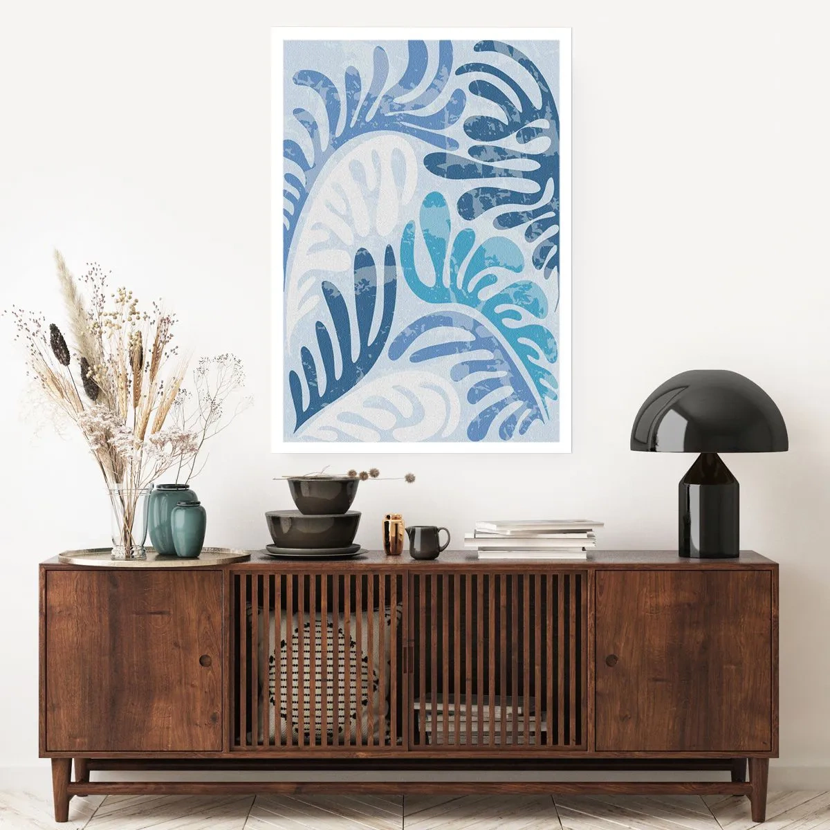 Plakat - Blå bregner - 61x91 cm