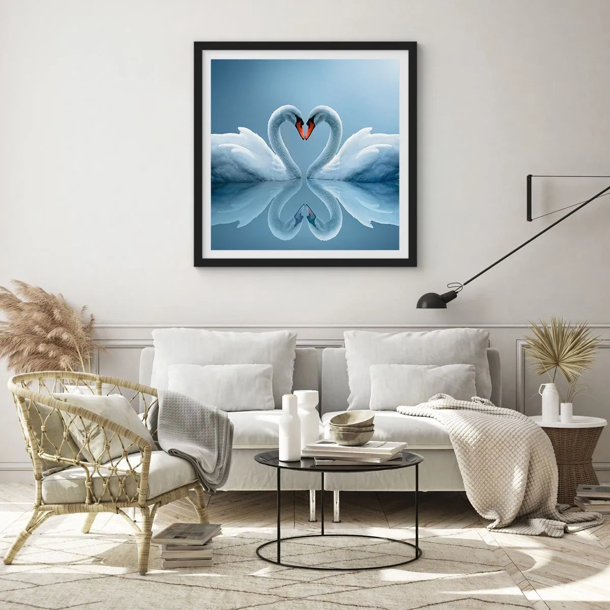 Plakat i sort ramme - Tid til kærlighed - 30x30 cm