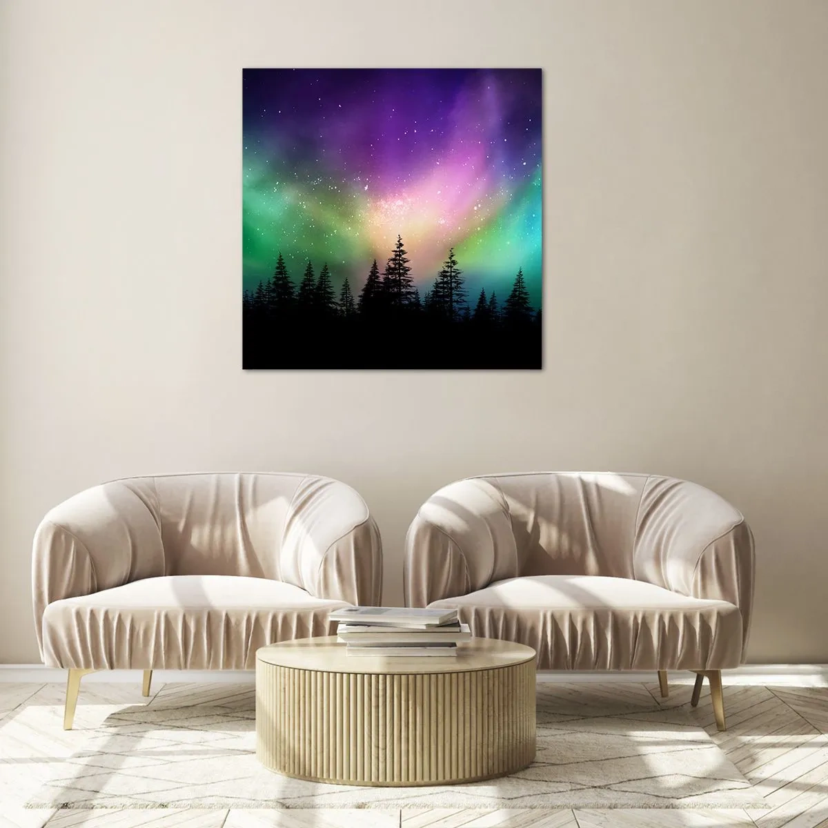 Billede på glas - Hvid magi - 50x50 cm