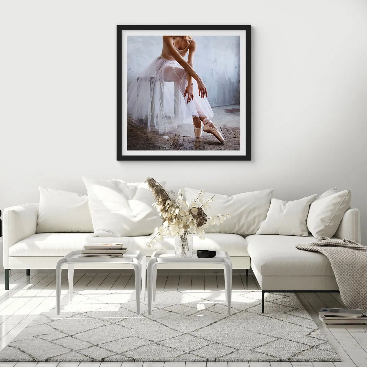 Plakat i sort ramme - Før rampelysene skinner - 60x60 cm