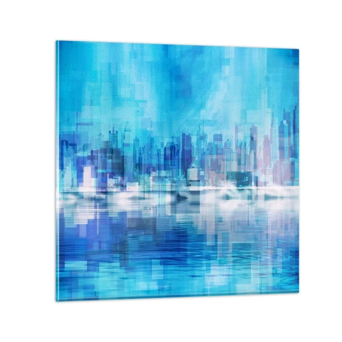 Billede på glas - Sænket i blåt - 50x50 cm