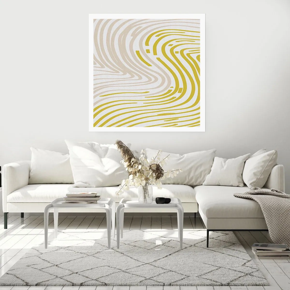 Plakat - Komposition med et blidt sving - 40x40 cm