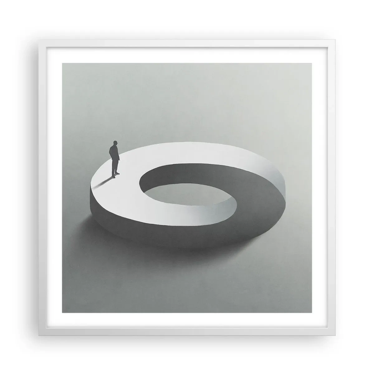 Plakat i hvid ramme - Og vær klog - 60x60 cm