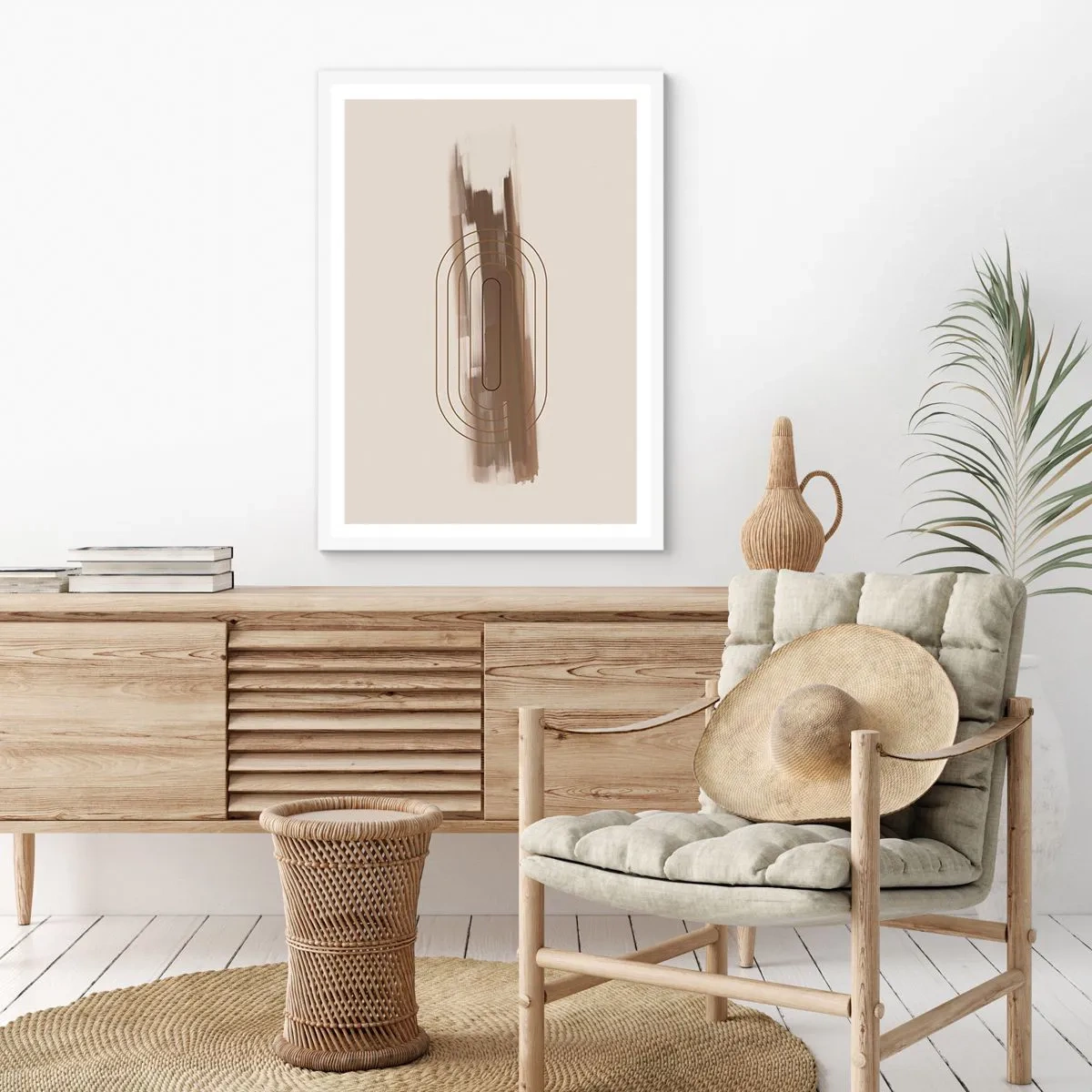 Plakat i hvid ramme - Et pust af gråvejr - 70x100 cm