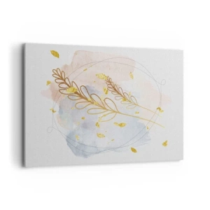 Lærredstryk - Billede på lærred - En gylden eksplosion - 120x80 cm