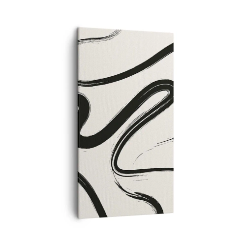 Lærredstryk - Billede på lærred - Sort og hvid fantasifuldhed - 45x80 cm