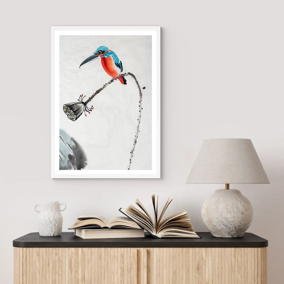 Plakat i hvid ramme - Engenes liv - 30x40 cm