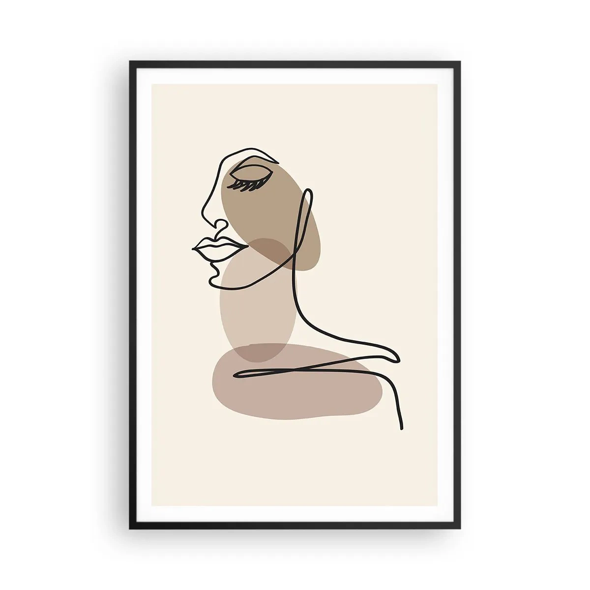 Plakat i sort ramme - Lytter til sig selv - 70x100 cm