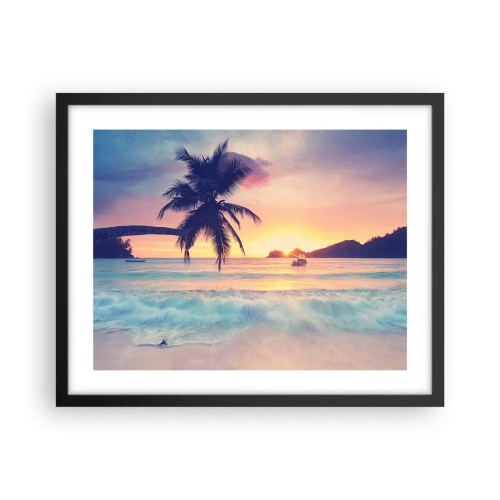 Plakat i sort ramme - En aften i bugten - 50x40 cm