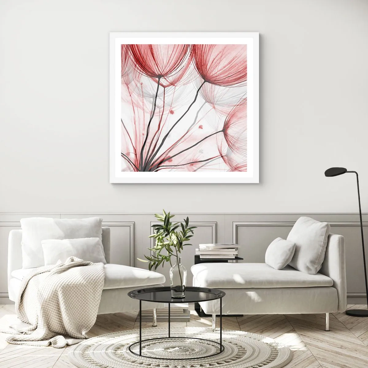 Plakat i hvid ramme - Før afgang - 30x30 cm