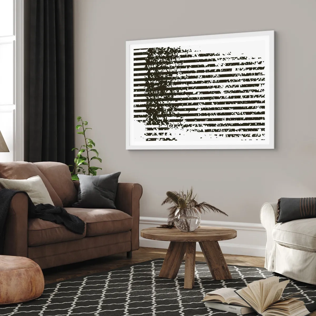 Plakat i hvid ramme - Rytme og støj - 91x61 cm