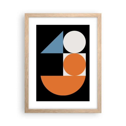 Plakat i ramme af lyst egetræ - System til figurer - 30x40 cm