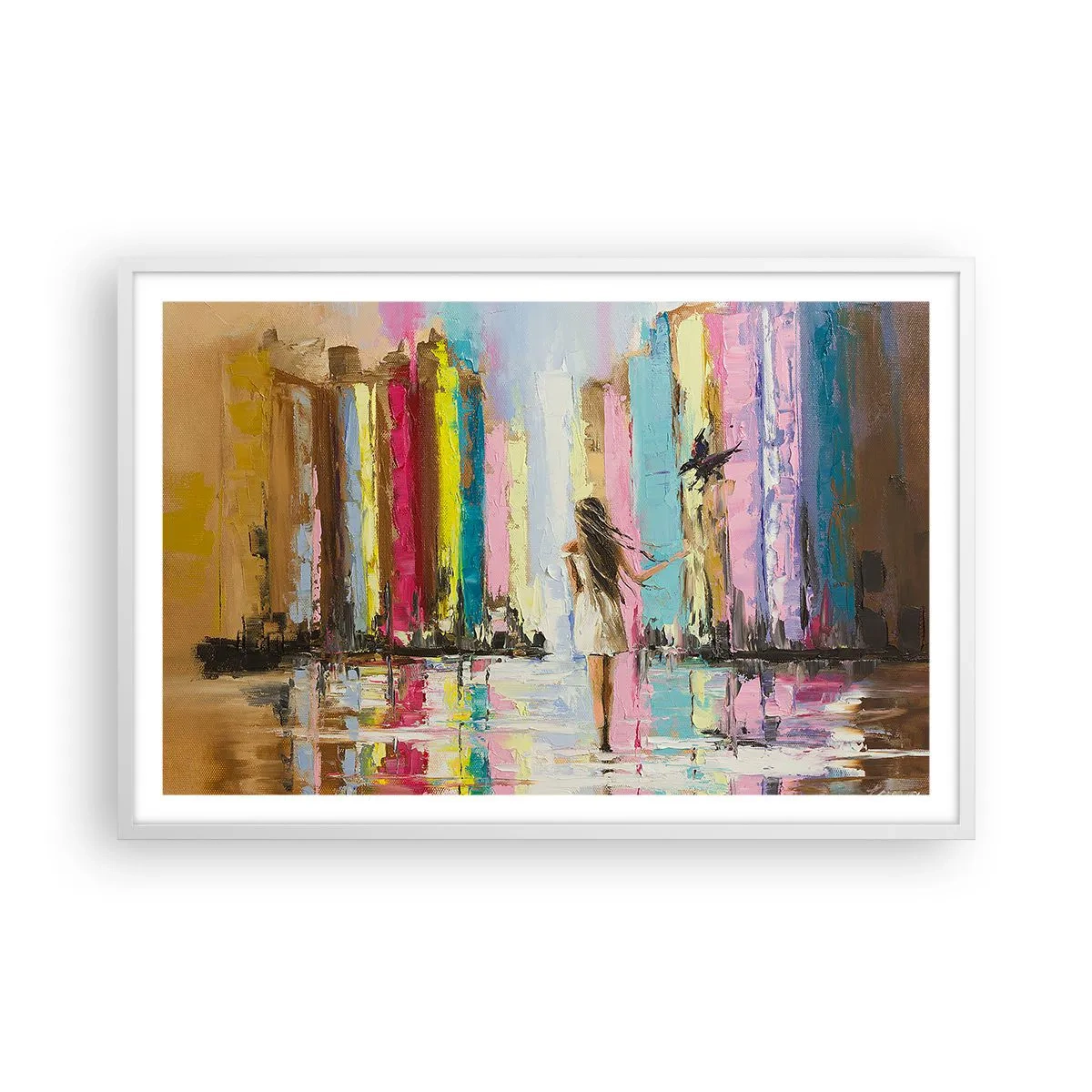 Plakat i hvid ramme - Følg mig - 91x61 cm