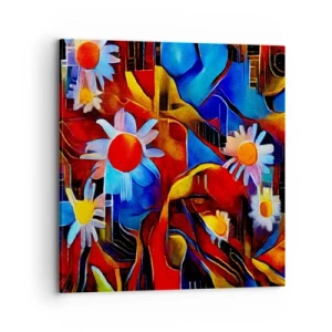 Lærredstryk - Billede på lærred - Livets farver - 70x70 cm