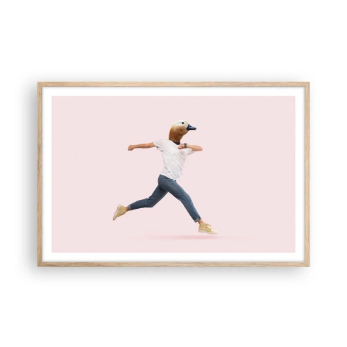 Plakat i ramme af lyst egetræ - En knivspids absurditet - 91x61 cm