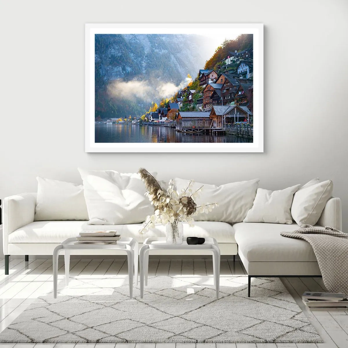 Plakat i hvid ramme - Alpine climes - 100x70 cm