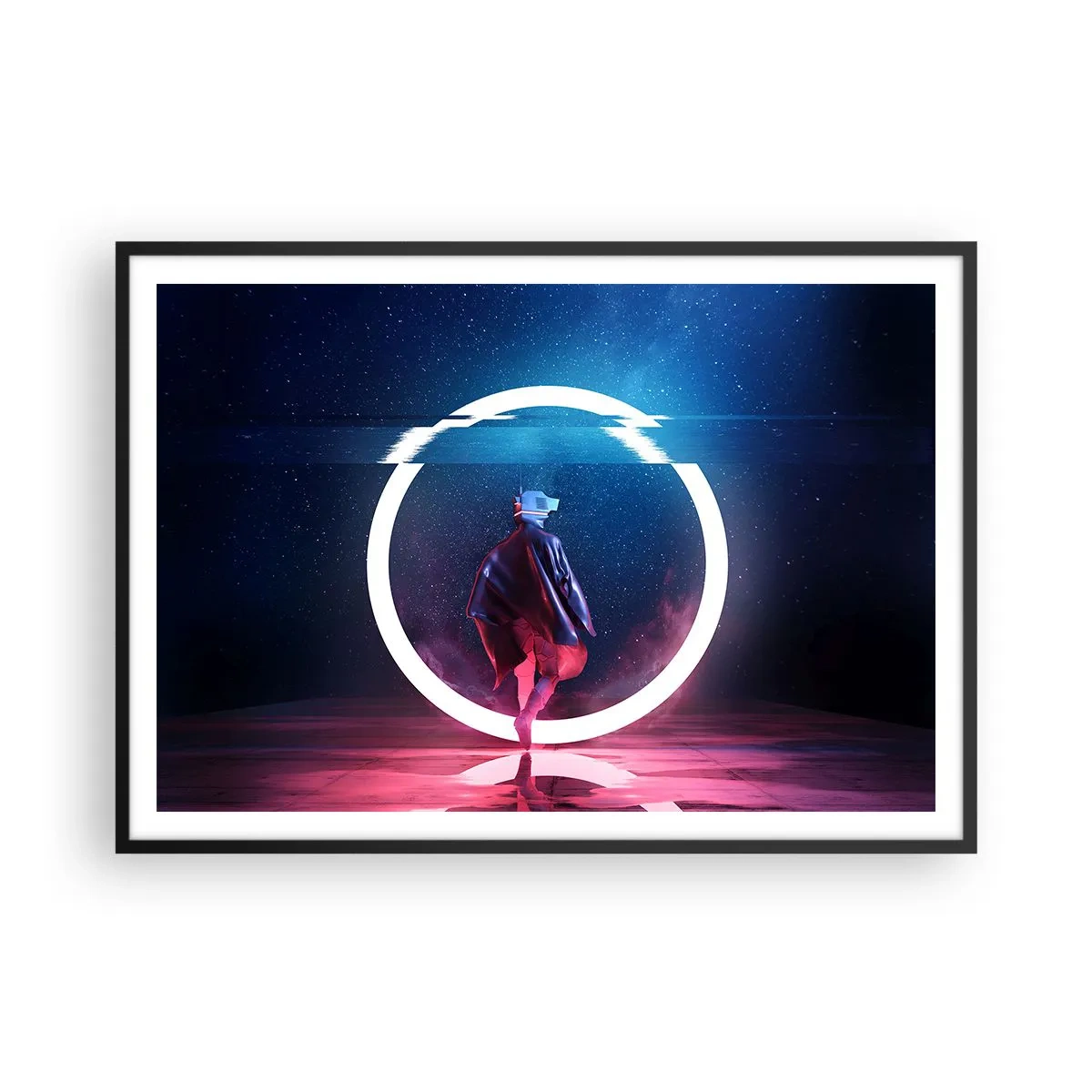 Plakat i sort ramme - Mellem verdener - 100x70 cm