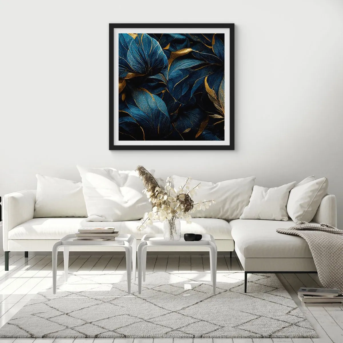 Plakat i sort ramme - Foret med guld - 40x40 cm