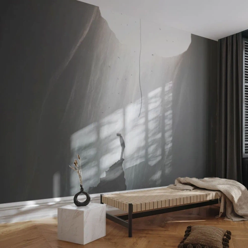 Fototapet Premium Canvas - Der er altid en vej ud - Hule, Mand, Klatring - 100x70 cm