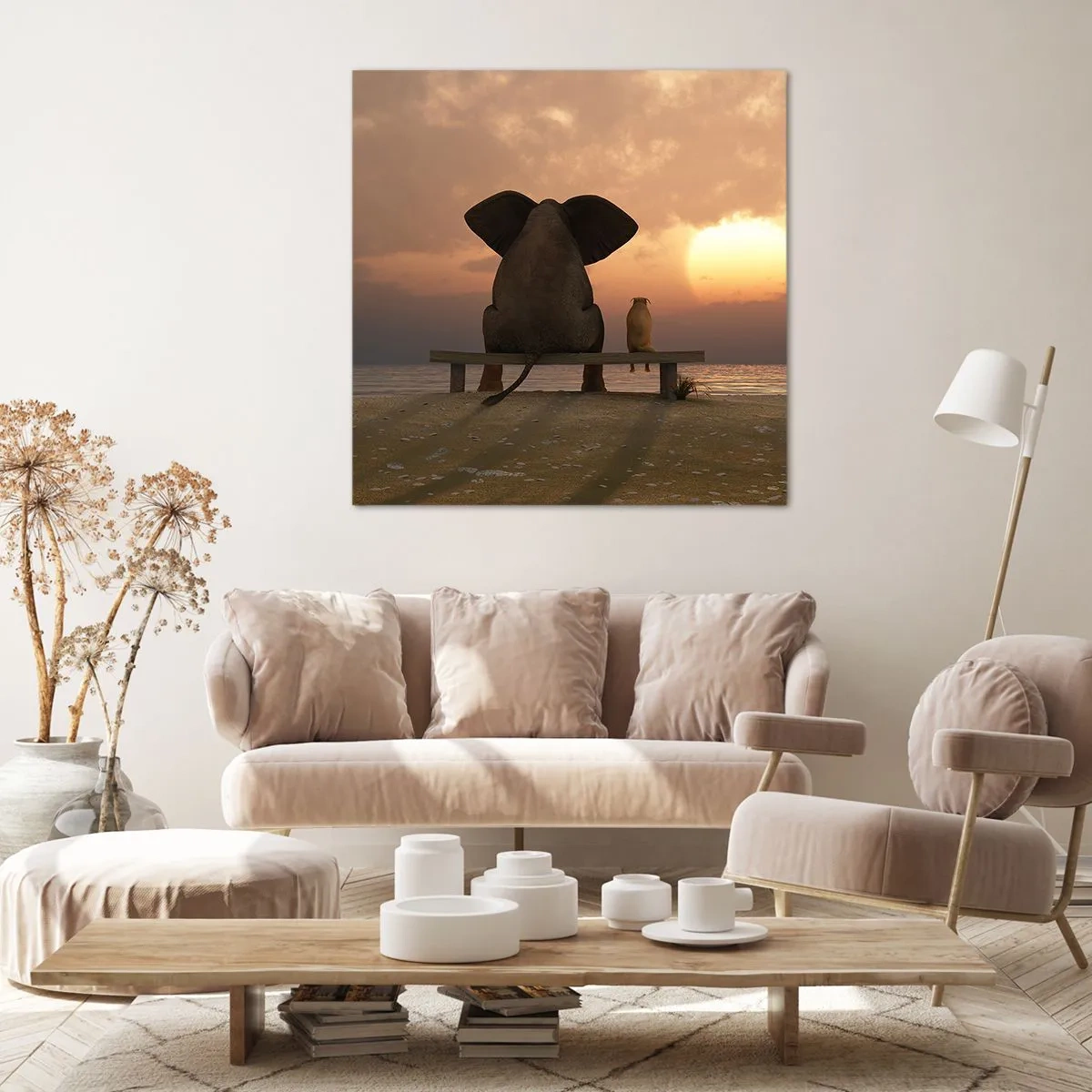 Lærredstryk - Billede på lærred - Det er godt at være stille sammen - 60x60 cm