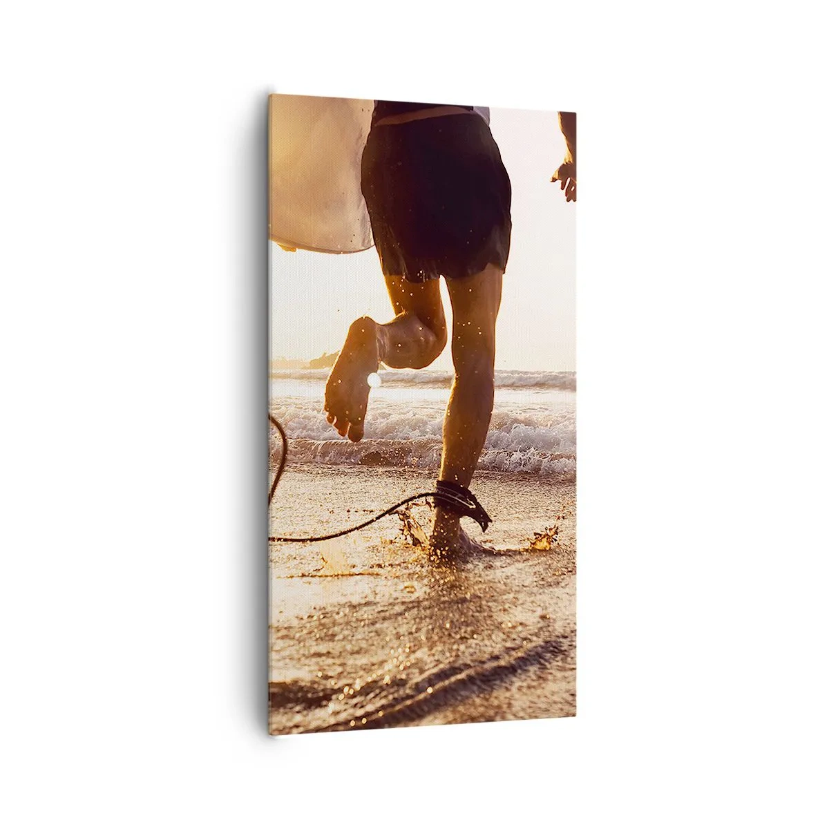 Lærredstryk - Billede på lærred - For at møde bølgen - 65x120 cm