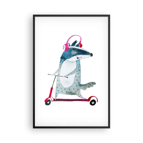 Plakat i sort ramme - Grævlingens glæder - 61x91 cm