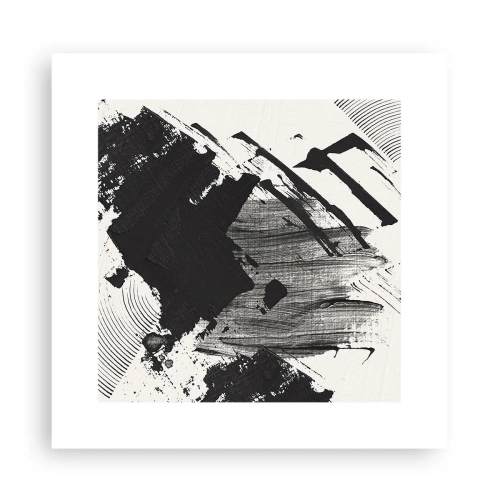 Plakat - Abstraktion - det sortes udtryk - 30x30 cm