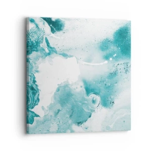 Lærredstryk - Billede på lærred - Blå oversvømmelsesflader - 30x30 cm