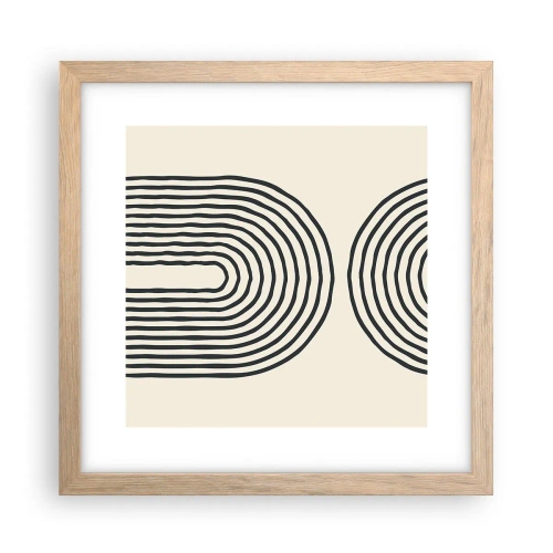 Plakat i ramme af lyst egetræ - Kommer snart... - 30x30 cm