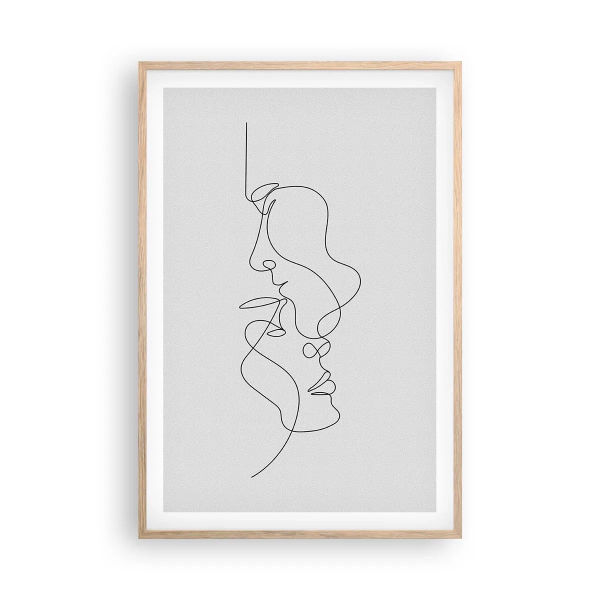 Plakat i ramme af lyst egetræ - Gløderne af glubende begær - 61x91 cm
