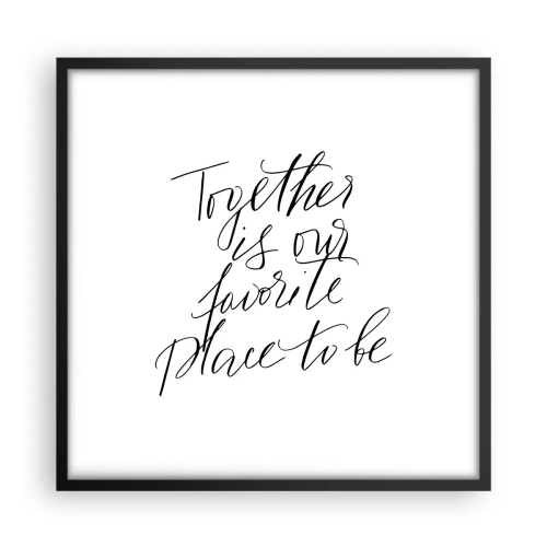 Plakat i sort ramme - Føler du det også? - 50x50 cm