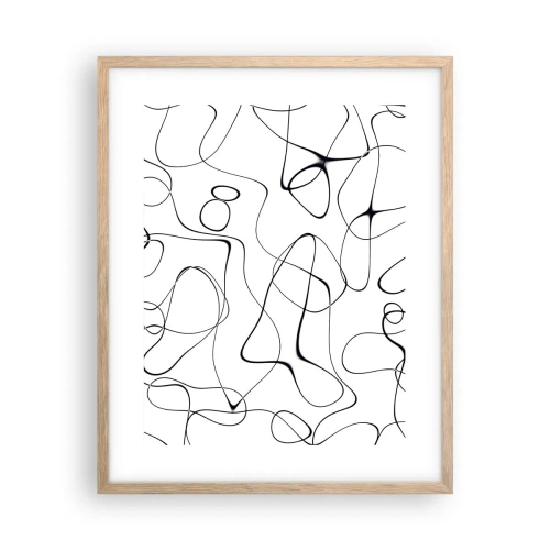 Plakat i ramme af lyst egetræ - Livets veje, skæbnens omskiftelser - 40x50 cm