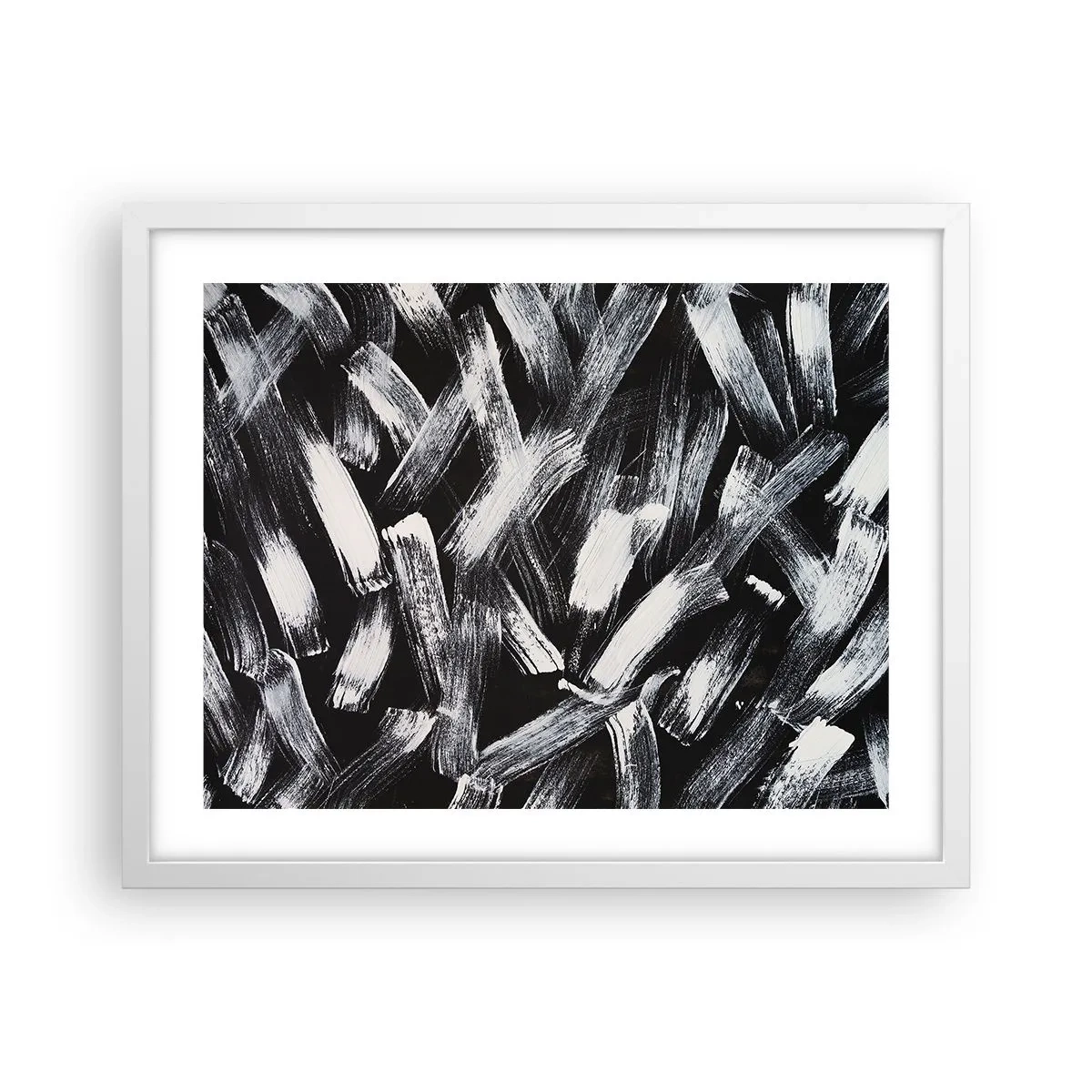 Plakat i hvid ramme - Abstraktion i den industrielle ånd - 50x40 cm