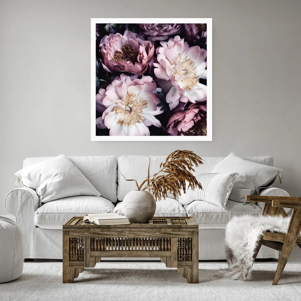 Plakat - Gammeldags buket - 60x60 cm