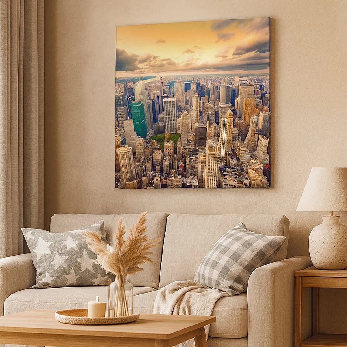 Lærredstryk - Billede på lærred - En forgyldt metropol - 30x30 cm