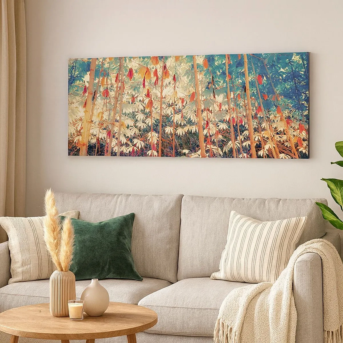 Lærredstryk - Billede på lærred - Bladenes hemmelige liv - 100x40 cm